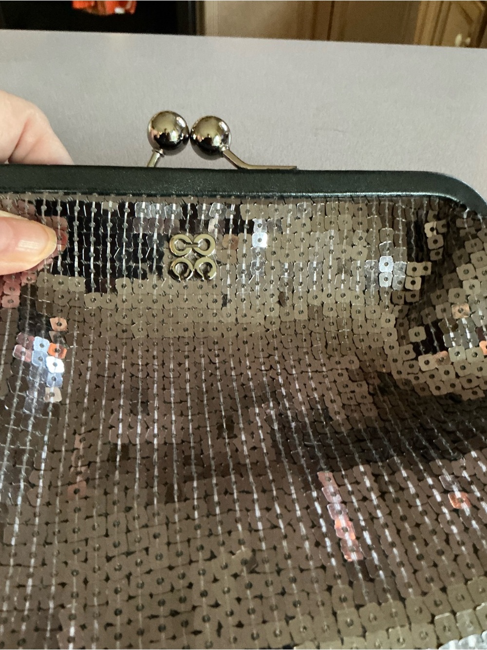 Coach Sequin Wristlet Clutch - Silver - Picture 3 of 6